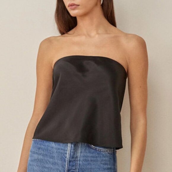 Reformation Tops - NWT Reformation Spritz Silk Tube Top Small Black